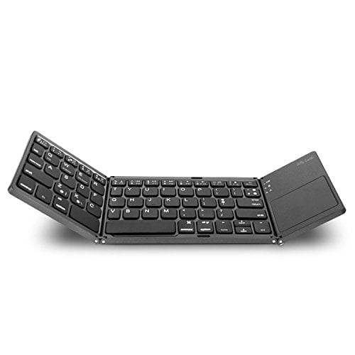 Tek Styz Foldable Bluetooth Keyboard Works for GIGABYTE GSmart g-Smart Dual Mode Bluetooth & USB Wired Rechargable Portable Mini BT Wireless Keyboard with Touchpad Mouse! 